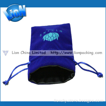 Ink Blue Sapphire Satin Lined Velvet Pouch Packing Jewellery/Gems (E-084)